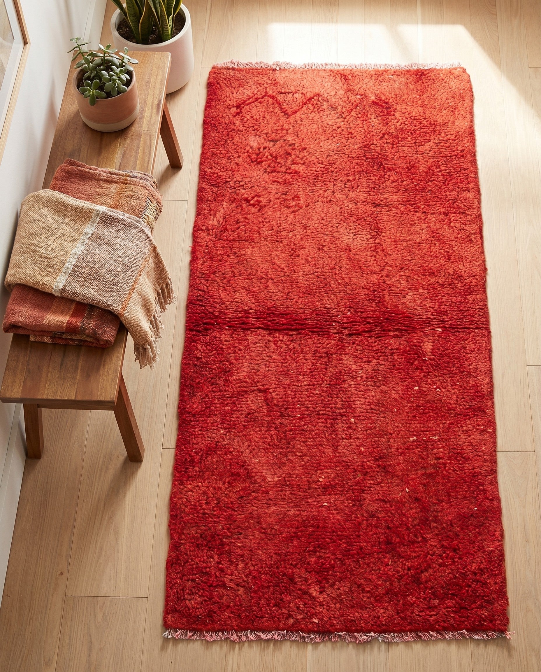 2' 3 x 4' 5 Hand Knotted Moroccan Wool Runner Rug