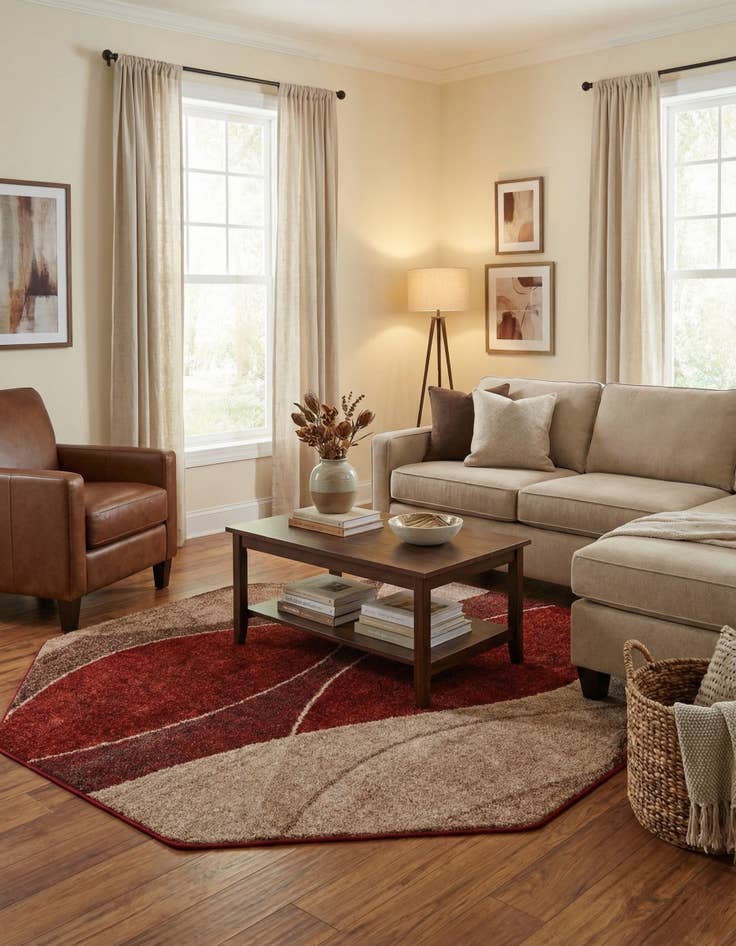 Detail image of 5' 3 x 5' 3 Harvest Octagon Rug