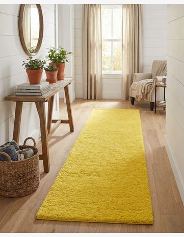 2' 7 x 16' 5 Solid Shag Runner Rug