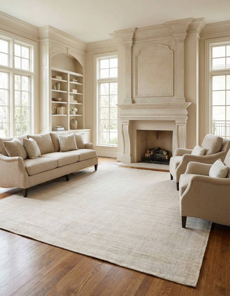 Detail image of 9' x 12'  Hand Woven Jill Zarin English Manor Farmhouse Wool Rug