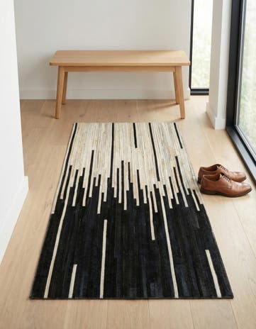 2' 2 x 4' 1 Cowhide Leather Runner Rug