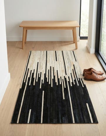 2' 2 x 4' 1 Cowhide Leather Runner Rug