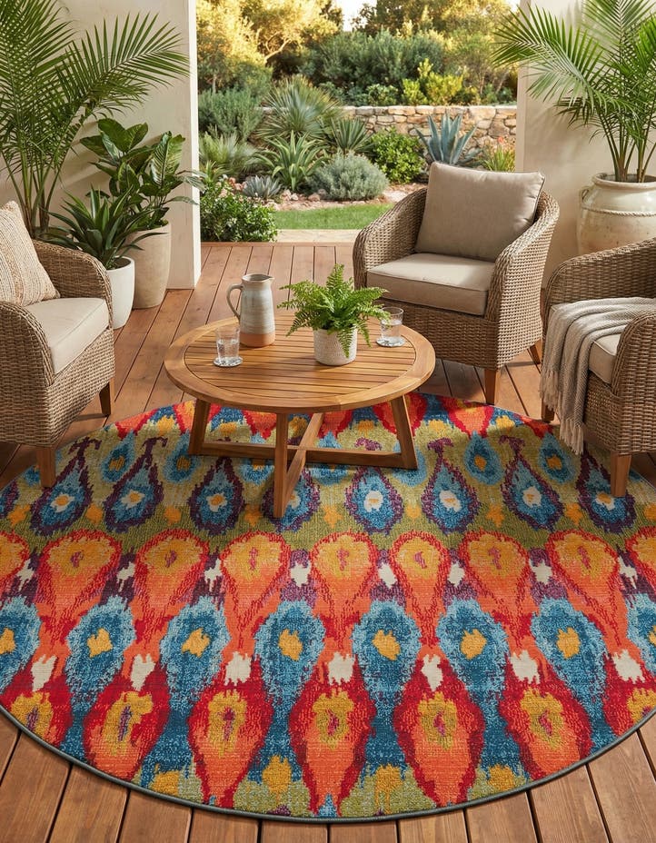 7' x 7' Easy-Clean Modern Indoor / Outdoor...