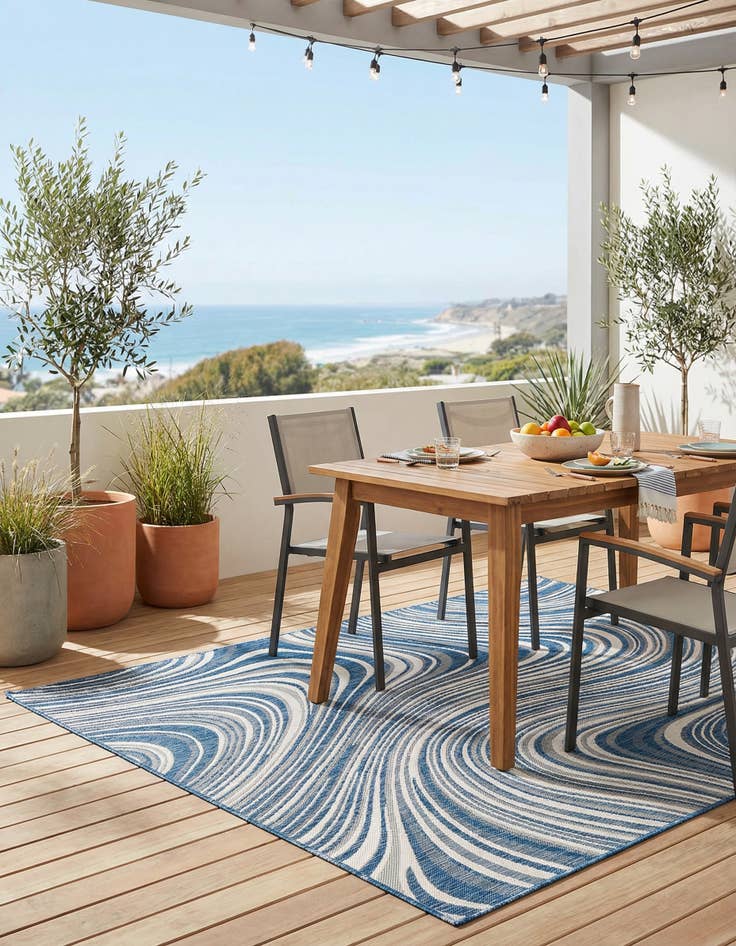 Detail image of 5' 3 x 8' Easy-Clean Modern Indoor / Outdoor Rug