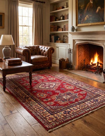 4' 2 x 5' 11 Hand Knotted Kazak Rug