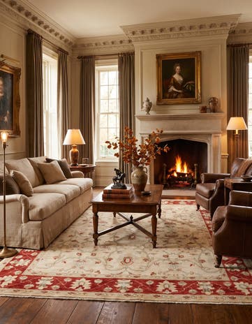 5' 9 x 8' 3 Hand Knotted Ziegler Rug