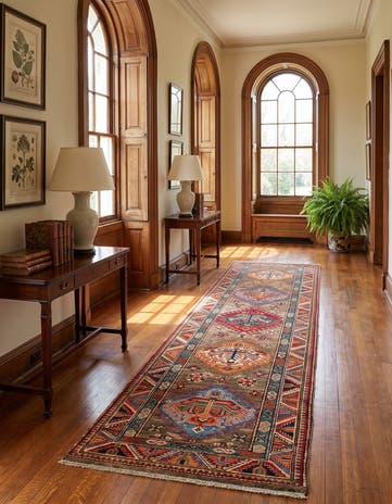 2' 7 x 9' 2 Hand Knotted Kazak Runner Rug