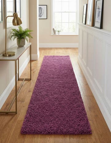 2' 7 x 13' Solid Shag Runner Rug