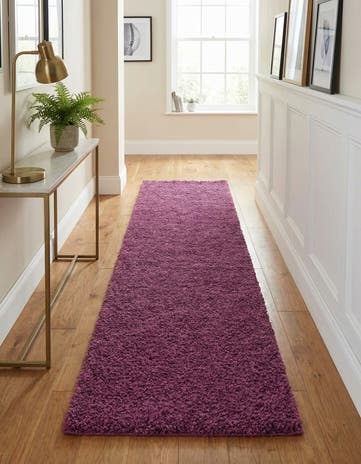 2' 7 x 13' Solid Shag Runner Rug