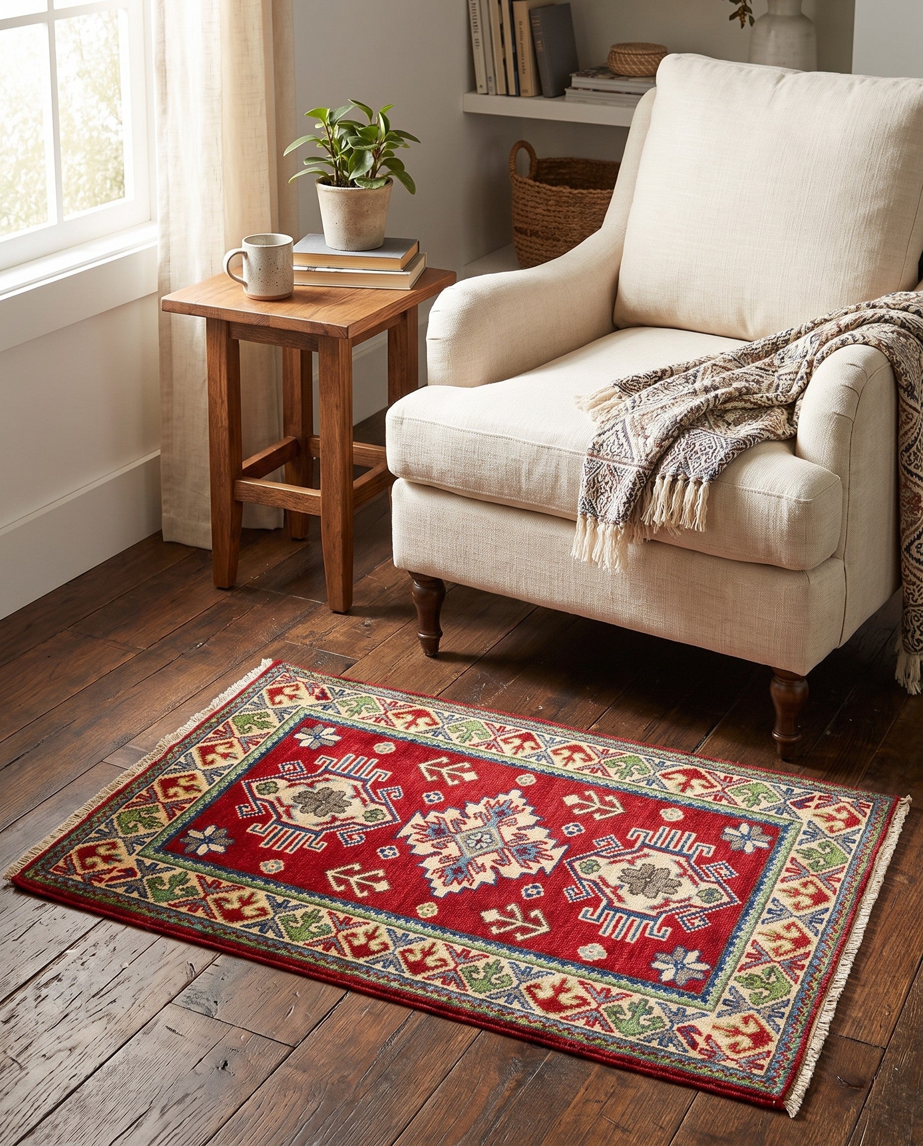2' x 3' 1 Hand Knotted Kazak Rug