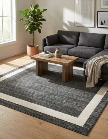 Black Angelica Square Rug