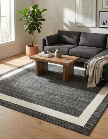 Black Angelica Square Rug