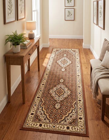 Dusty Pink Nain Design Runner Rug
