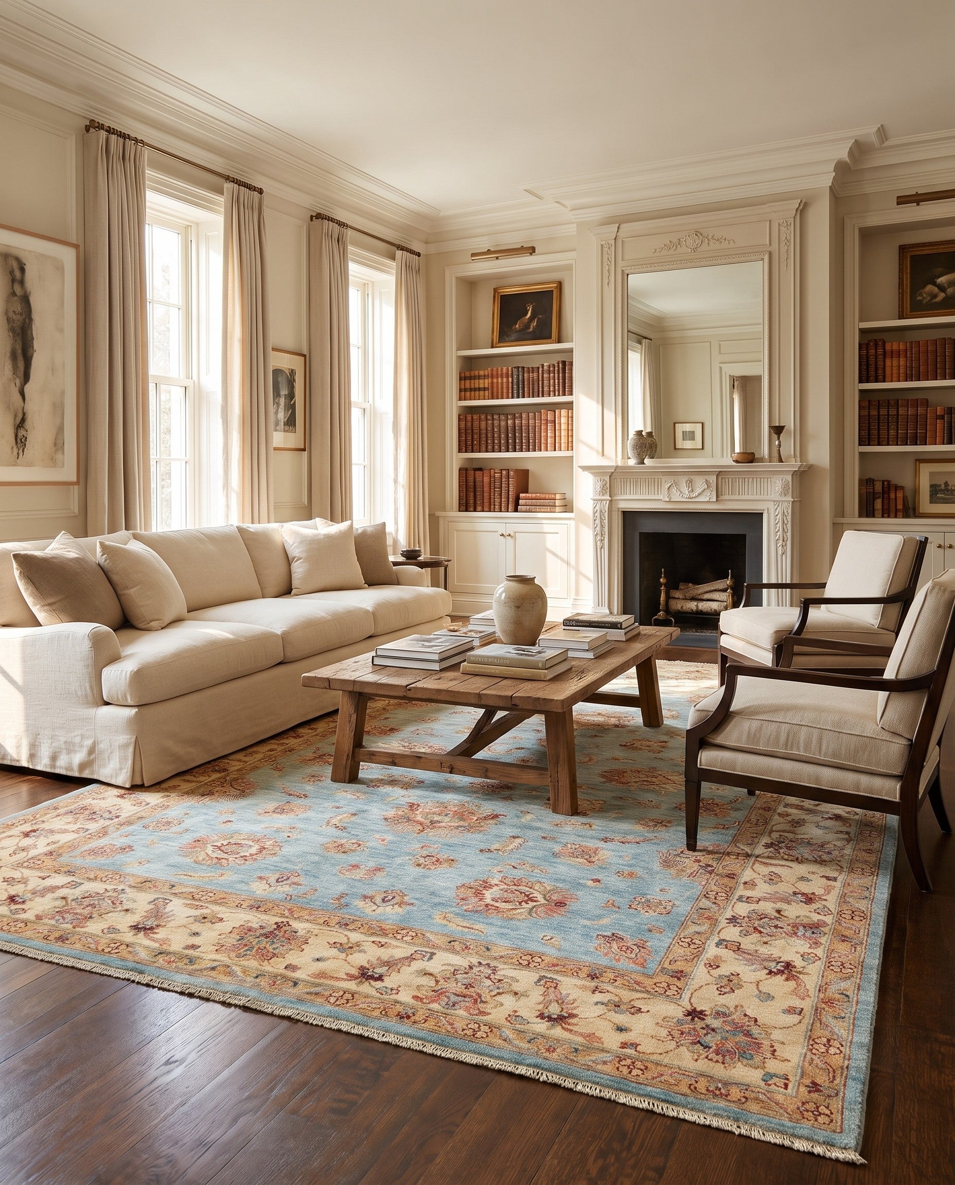 7' x 9' 11 Hand Knotted Ziegler Rug