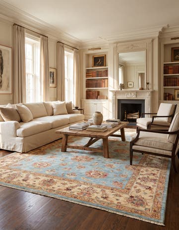 7' x 9' 11 Hand Knotted Ziegler Rug