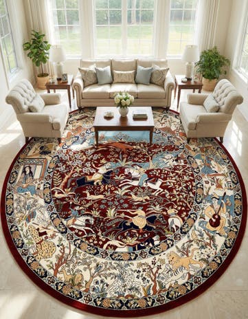 10' x 10' Nain Design Round Rug