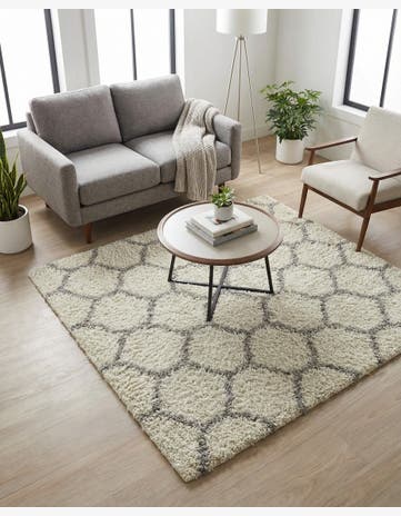 5' 3 x 5' 3 Trellis Shag Square Rug