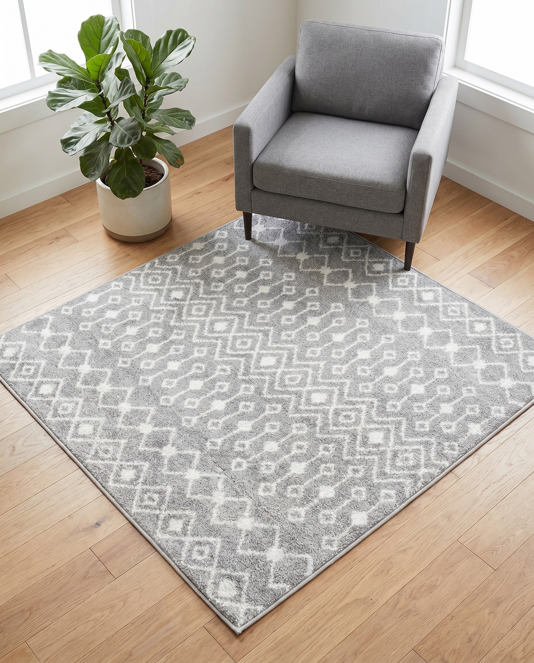 4' x 4' Moroccan Trellis Square Rug