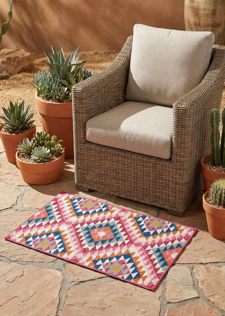 2' x 3' Easy-Clean Southwestern Indoor / Outdoor Rug