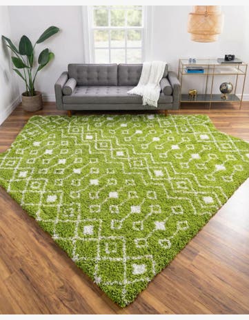 10' x 10' Moroccan Trellis Shag Square Rug