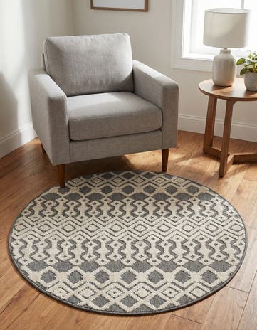 Charcoal Arlo Round Rug
