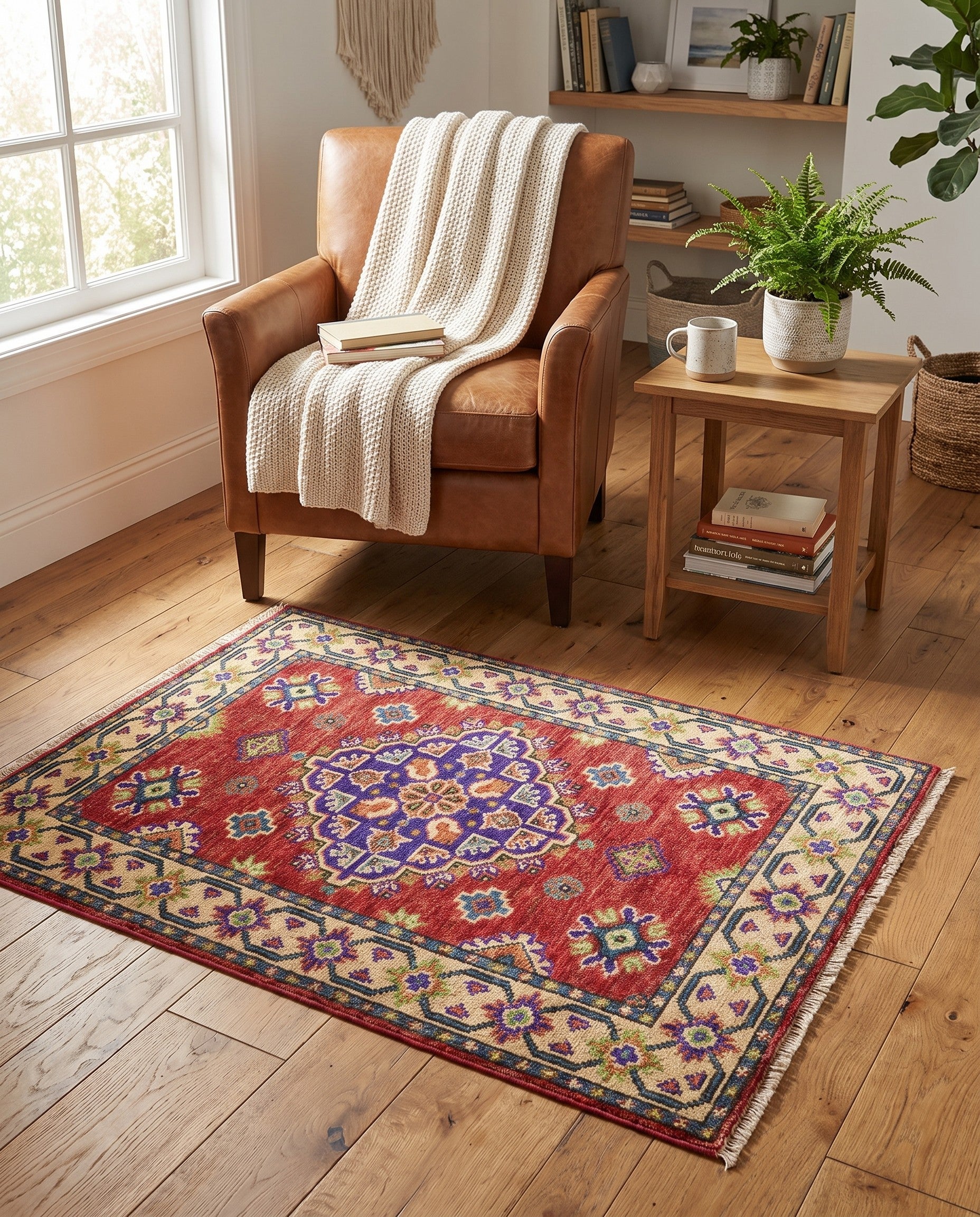2' x 3' 2 Hand Knotted Kazak Rug
