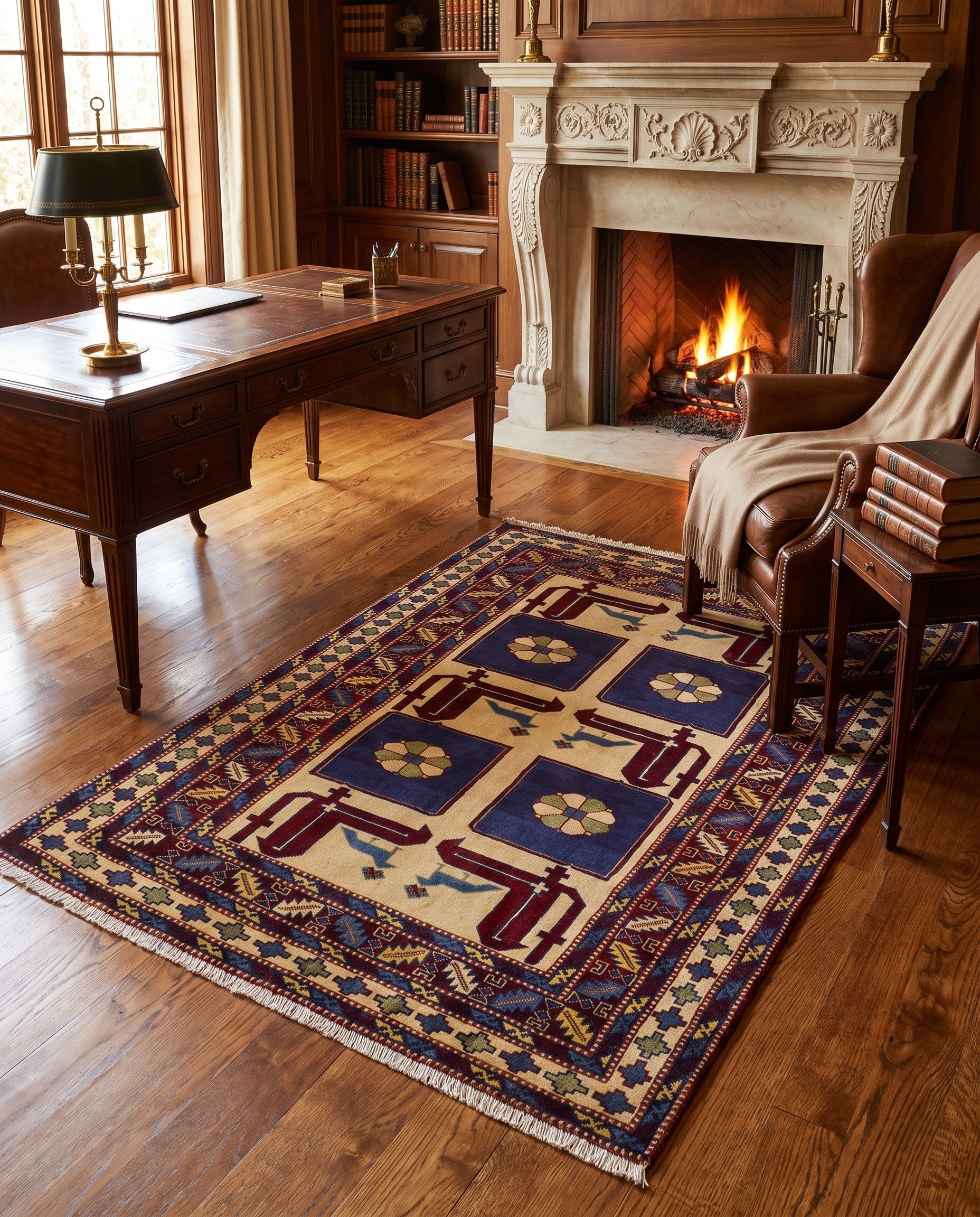 3' 10 x 5' 3 Hand Knotted Shirvan Rug