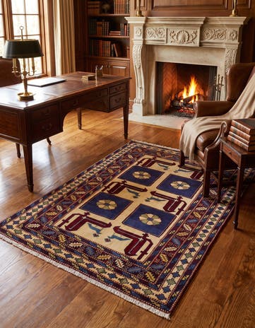 3' 10 x 5' 3 Hand Knotted Shirvan Rug