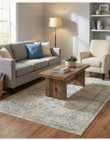 Ivory and Blue Finsbury Rug