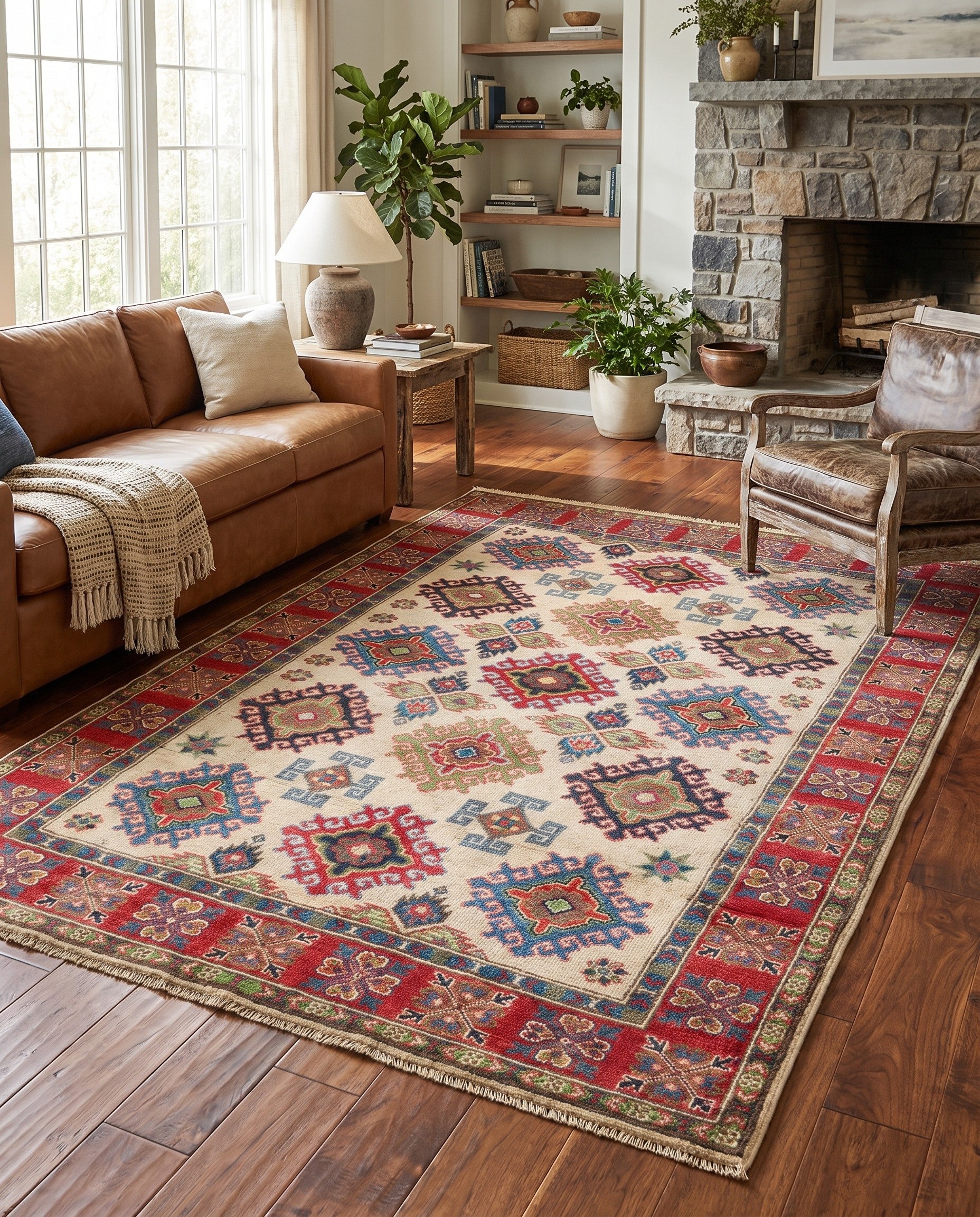 125cm x 190cm Hand Knotted Kazak Rug