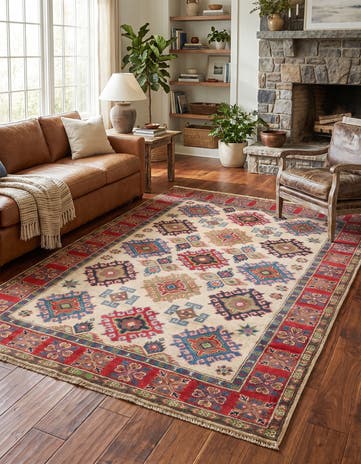 4' 1 x 6' 4 Hand Knotted Kazak Rug