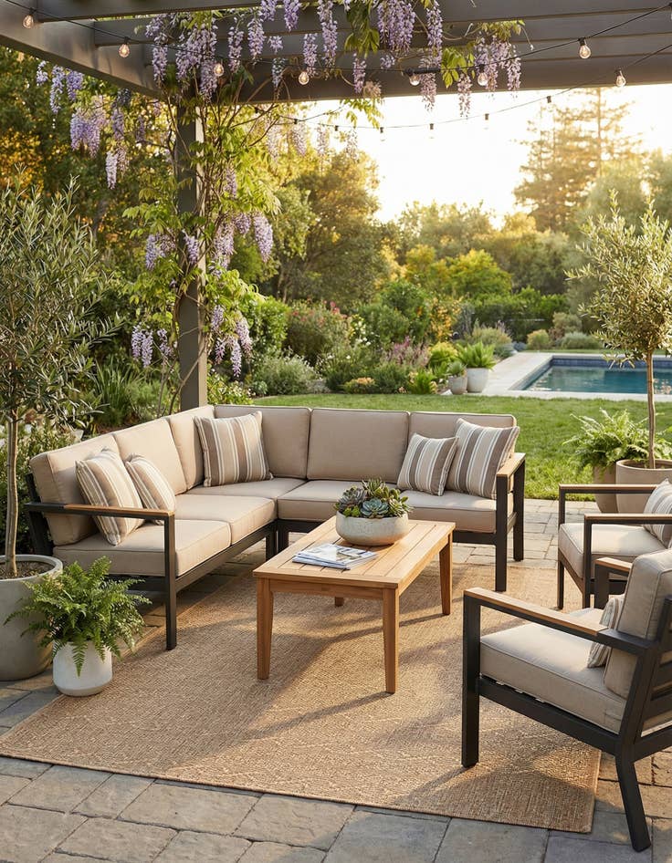 Detail image of 5' 3 x 8' Washable Modern Indoor / Outdoor Rug