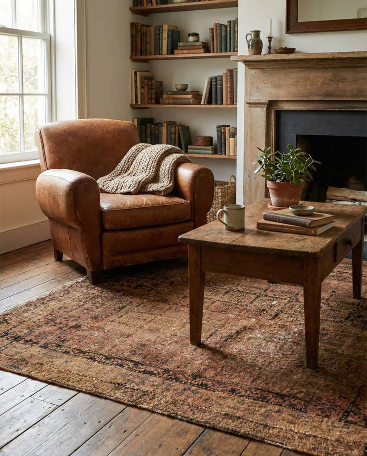 Detail image of 3' 5 x 4' 5 Hand Knotted Torkaman Persian Wool Rug