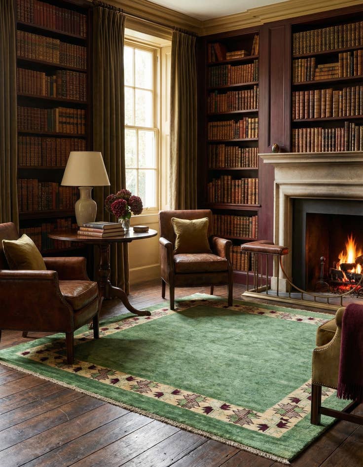 Detail image of 6' x 6' Hand Knotted Modern Ziegler Square Rug