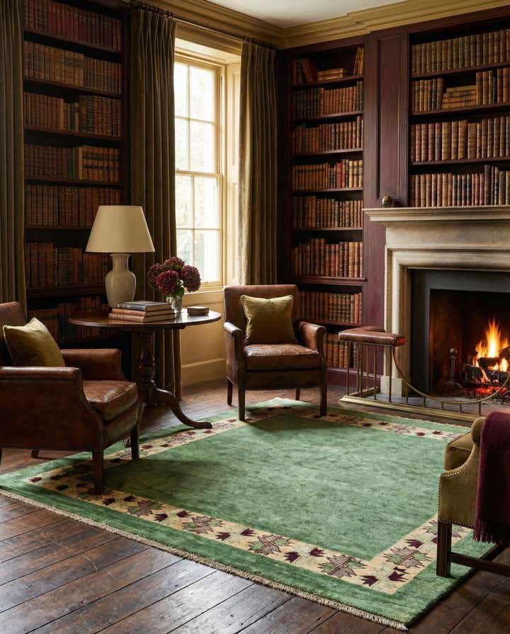 6' x 6' Hand Knotted Modern Ziegler Square Rug