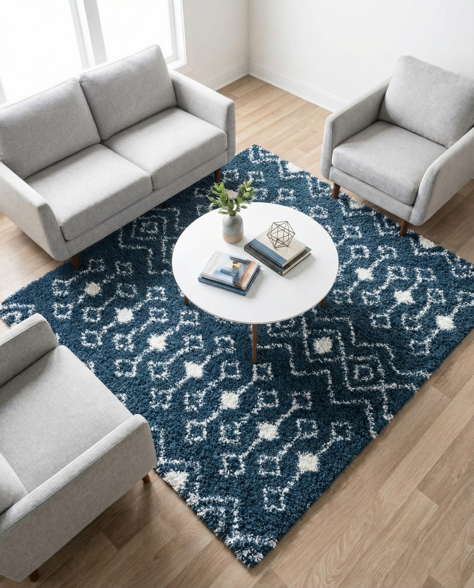 7' x 7' Moroccan Trellis Shag Square Rug