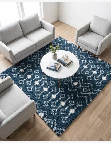 7' x 7' Moroccan Trellis Shag Square Rug