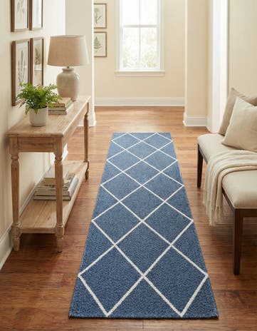Navy Blue Georgia Runner Rug