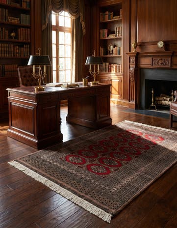 4' 3 x 6' 2 Hand Knotted Bokhara Oriental Wool Rug