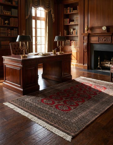 4' 3 x 6' 2 Hand Knotted Bokhara Oriental Wool Rug