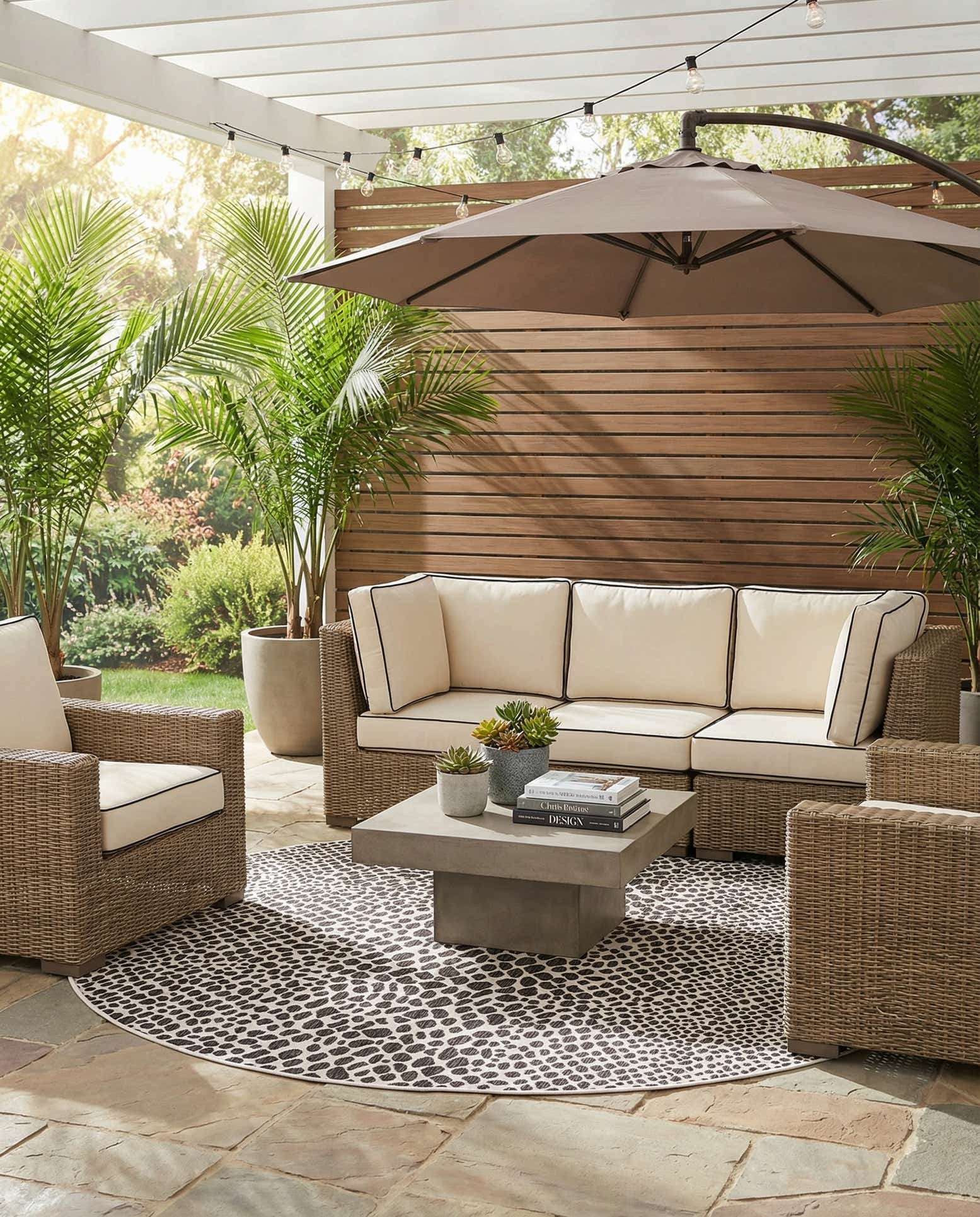 10' 8 x 10' 8 Easy-Clean Jill Zarin Cape Town Indoor / Outdoor Round Rug