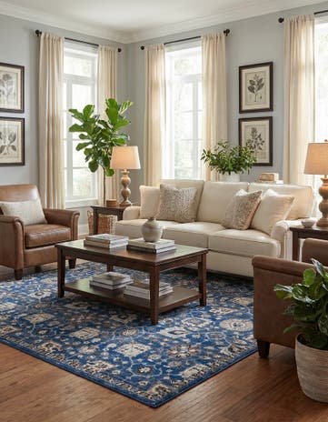 Blue Legacy Square Rug