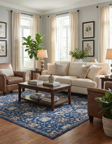 Blue Legacy Square Rug