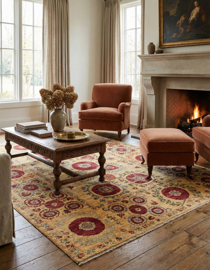 Detail image of 5' x 6' 9 Hand Knotted Ariana Ziegler Oriental Rug