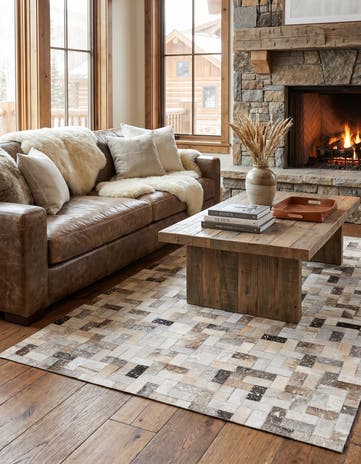4' 8 x 6' 7 Cowhide Rug