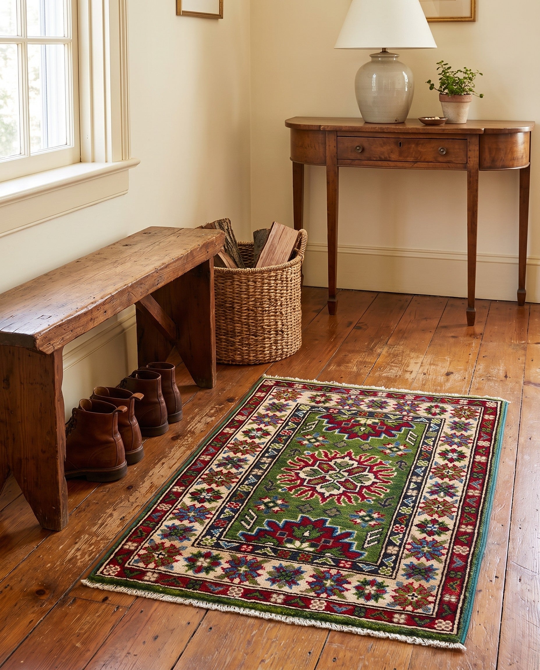 1' 11 x 2' 7 Hand Knotted Kazak Rug