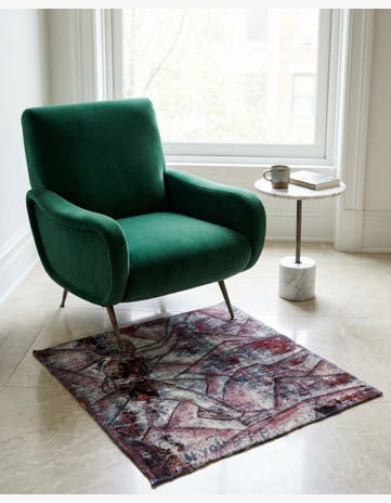 3' 4 x 3' 8 Hand Knotted Ultra Vintage Persian Wool Square Rug