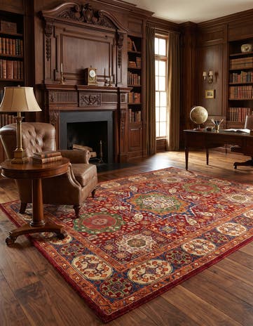 5' 2 x 6' 9 Hand Knotted Mamluk Ziegler Rug