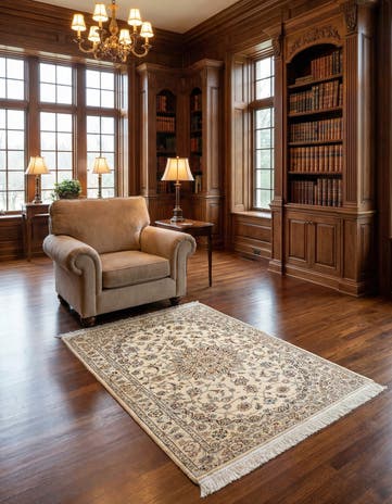 3' 5 x 4' 11 Hand Knotted Nain Rug