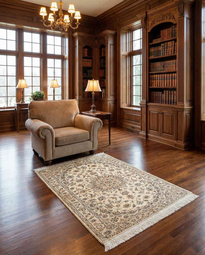 3' 5 x 4' 11 Hand Knotted Nain Rug